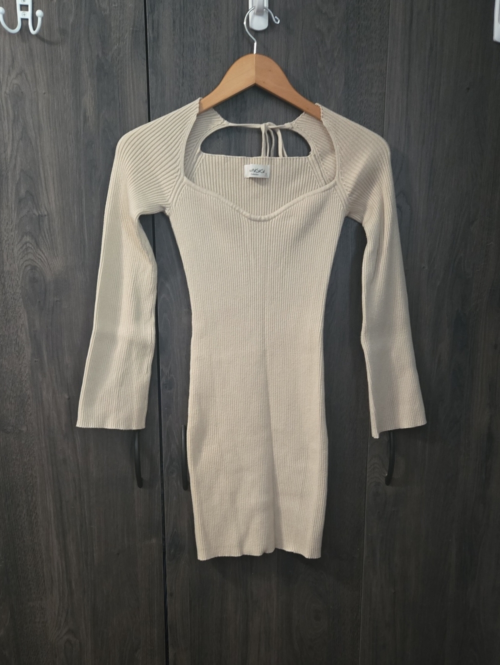 OWNGIGI Collection Beige Ribbed Dress